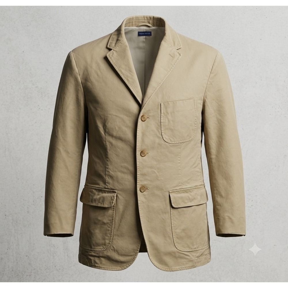 Polo Ralph Lauren Vintage Men's Khaki Cotton Casual Blazer. Size XL